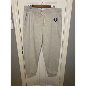 True Religion NWT Mens XXL Sweatpants Joggers Gray Heather Casual Lounge